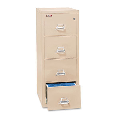 Insulated Vertical File, 1-Hour Fire Protection, 4 Letter-Size File Drawers, Parchment, 17.75" x 25" x 52.75" OrdermeInc OrdermeInc