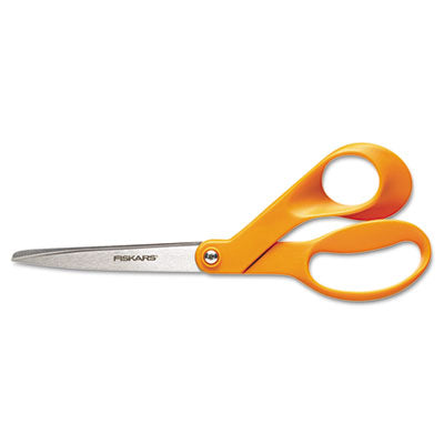 Home and Office Scissors, 8" Long, 3.5" Cut Length, Orange Offset Handle OrdermeInc OrdermeInc