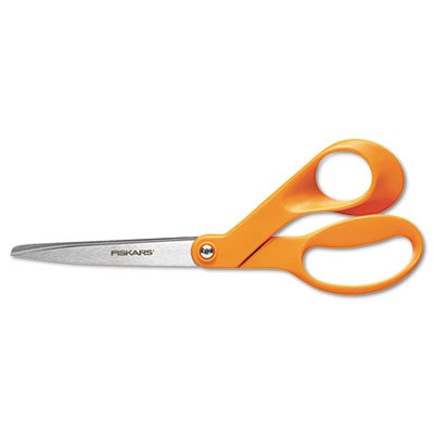 Home and Office Scissors, 8" Long, 3.5" Cut Length, Orange Offset Handle OrdermeInc OrdermeInc