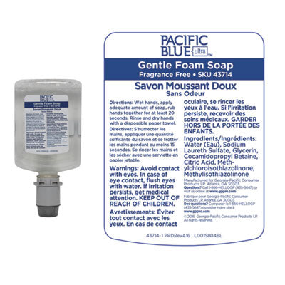 Georgia Pacific® Professional Pacific Blue Ultra Foam Soap Manual Dispenser Refill, Fragrance-Free, 1,200 mL, 4/Carton OrdermeInc OrdermeInc