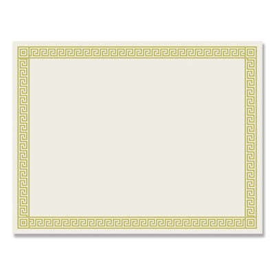 Great Papers!® Foil Border Certificates, 8.5 x 11, Ivory/Gold with Channel Gold Border, 12/Pack - OrdermeInc