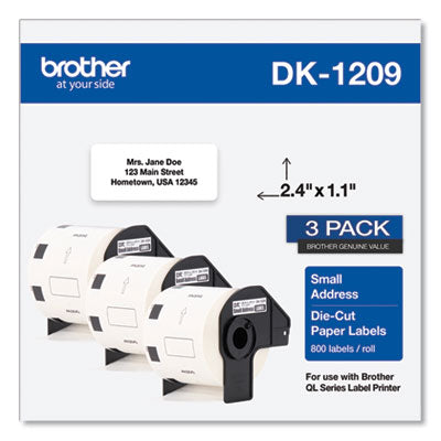 Brother Die-Cut Address Labels, 1.1 x 2.4, White, 800 Labels/Roll, 3 Rolls/Pack OrdermeInc OrdermeInc