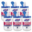 PURELL® Foodservice Surface Sanitizing Wipes, 1-Ply, 10 x 7, Fragrance-Free, White, 110/Canister, 6 Canisters/Carton OrdermeInc OrdermeInc