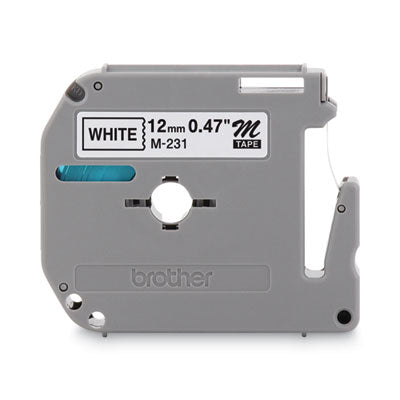 Brother P-Touch® M Series Tape Cartridge for P-Touch Labelers, 0.47" x 26.2 ft, Black on White - OrdermeInc