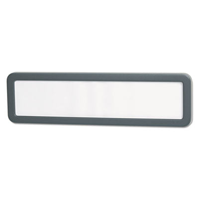 Universal® Recycled Cubicle Nameplate with Rounded Corners, 9 x 2.5, Charcoal - OrdermeInc