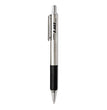Zebra® F-402 Ballpoint Pen, Retractable, Fine 0.7 mm, Black Ink, Stainless Steel/Black Barrel, 2/Pack - OrdermeInc