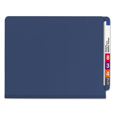 Smead™ End Tab Pressboard Classification Folders, Six SafeSHIELD Fasteners, 2" Expansion, 2 Dividers, Letter Size, Dark Blue, 10/Box OrdermeInc OrdermeInc