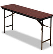 OfficeWorks Commercial Wood-Laminate Folding Table, Rectangular, 60" x 18" x 29", Mahogany Top, Brown Base OrdermeInc OrdermeInc