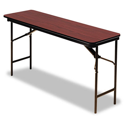 OfficeWorks Commercial Wood-Laminate Folding Table, Rectangular, 72" x 18" x 29", Mahogany OrdermeInc OrdermeInc
