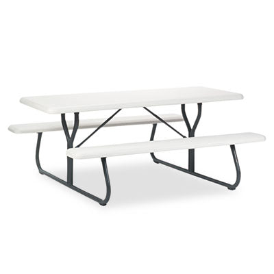 IndestrucTable Classic Picnic Table, Rectangular, 72" x 30" x 29", Platinum/Gray OrdermeInc OrdermeInc