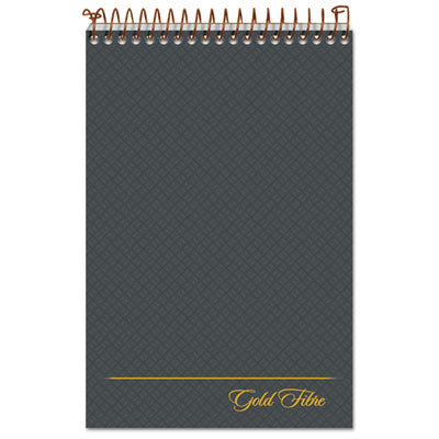 Ampad® Gold Fibre Steno Pads, Gregg Rule, Designer Diamond Pattern Gray/Gold Cover, 100 White 6 x 9 Sheets - OrdermeInc