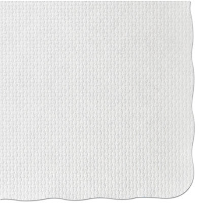 HOFFMASTER Knurl Embossed Scalloped Edge Placemats, 9.5 x 13.5, White, 1,000/Carton - OrdermeInc