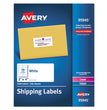 AVERY PRODUCTS CORPORATION White Shipping Labels-Bulk Packs, Inkjet/Laser Printers, 2 x 4, White, 10/Sheet, 250 Sheets/Box