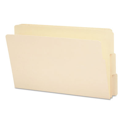 SMEAD MANUFACTURING CO. Heavyweight Manila End Tab Folders, 9" High Front, Reinforced 1/3-Cut Tabs: Assorted, Legal, 0.75" Expansion, Manila, 100/Box - OrdermeInc