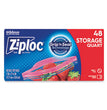 Ziploc® Double Zipper Storage Bags, 1 qt, 1.75 mil, 9.63" x 8.5", Clear, 9/Carton OrdermeInc OrdermeInc