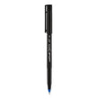 uniball® ONYX Roller Ball Pen, Stick, Fine 0.7 mm, Blue Ink, Black/Blue Barrel, Dozen - OrdermeInc