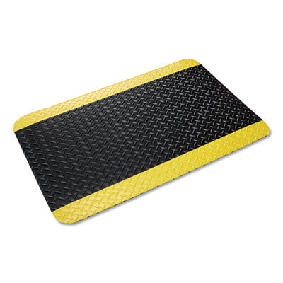 Industrial Deck Plate Anti-Fatigue Mat, Vinyl, 36 x 60, Black/Yellow Border OrdermeInc OrdermeInc