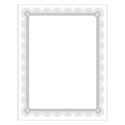 Premium Certificates, 8.5 x 11, White/Silver with Spiro Silver Foil Border,15/Pack OrdermeInc OrdermeInc