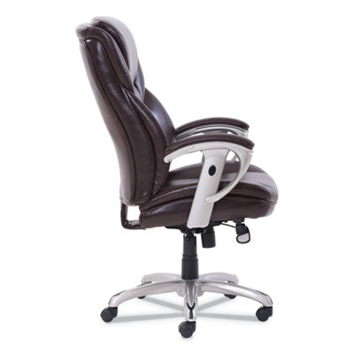 Emerson Executive Task Chair, Supports Up to 300 lb, 19" to 22" Seat Height, Brown Seat/Back, Silver Base OrdermeInc OrdermeInc
