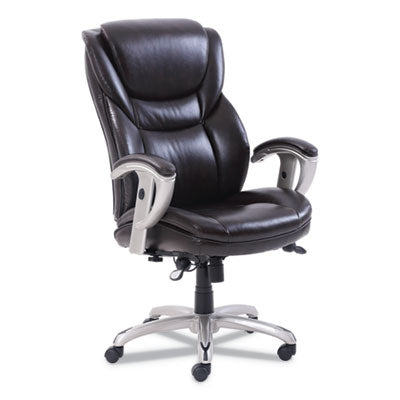 Emerson Executive Task Chair, Supports Up to 300 lb, 19" to 22" Seat Height, Brown Seat/Back, Silver Base OrdermeInc OrdermeInc