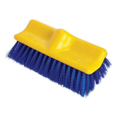 Rubbermaid® Commercial Bi-Level Deck Scrub Brush, Blue Polypropylene Bristles, 10" Brush, 10" Plastic Block, Threaded Hole OrdermeInc OrdermeInc