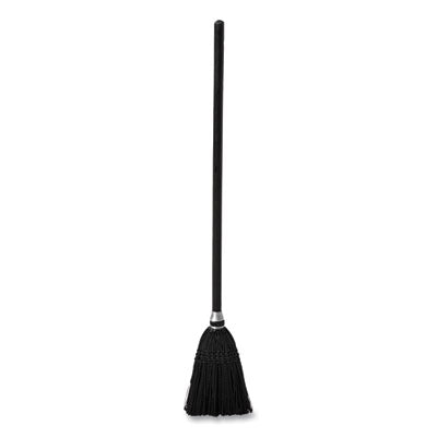 Rubbermaid® Commercial Lobby Pro Synthetic-Fill Broom, Synthetic Bristles, 37.5" Overall Length, Black - OrdermeInc