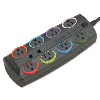 Kensington® SmartSockets Surge Protector, 8 AC Outlets, 8 ft Cord, 3,090 J, Dark Gray OrdermeInc OrdermeInc