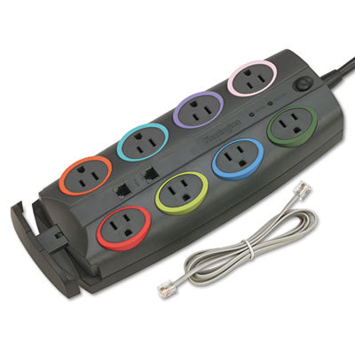 Kensington® SmartSockets Surge Protector, 8 AC Outlets, 8 ft Cord, 3,090 J, Dark Gray OrdermeInc OrdermeInc