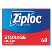 Ziploc® Double Zipper Storage Bags, 1 qt, 1.75 mil, 9.63" x 8.5", Clear, 9/Carton OrdermeInc OrdermeInc