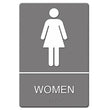 Headline® Sign ADA Sign, Women Restroom Symbol w/Tactile Graphic, Molded Plastic, 6 x 9, Gray OrdermeInc OrdermeInc