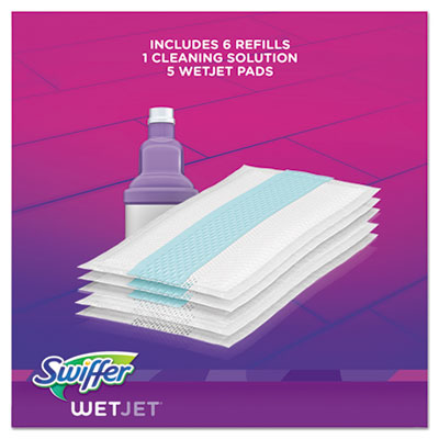 PROCTER & GAMBLE WetJet Mop, 11 x 5 White Cloth Head, 46" Purple/Silver Aluminum/Plastic Handle, 2/Carton - OrdermeInc