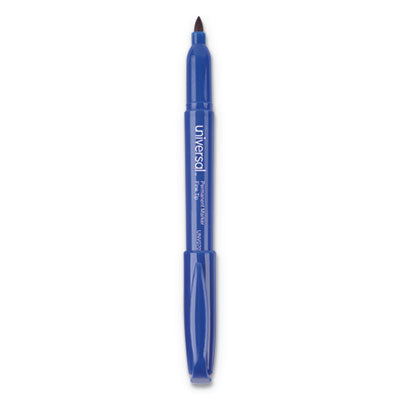 Pen-Style Permanent Marker, Fine Bullet Tip, Blue, Dozen OrdermeInc OrdermeInc