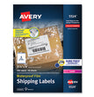 AVERY PRODUCTS CORPORATION Waterproof Shipping Labels with TrueBlock and Sure Feed, Laser Printers, 3.33 x 4, White, 6/Sheet, 50 Sheets/Pack