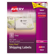 AVERY PRODUCTS CORPORATION Matte Clear Easy Peel Mailing Labels w/ Sure Feed Technology, Laser Printers, 3.33 x 4, Clear, 6/Sheet, 50 Sheets/Box