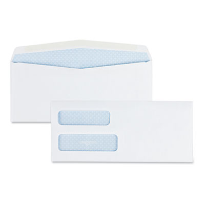 Double Window Security-Tinted Check Envelope, #10, Commercial Flap, Gummed Closure, 4.13 x 9.5, White, 500/Box OrdermeInc OrdermeInc