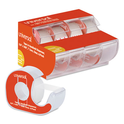 Invisible Tape with Handheld Dispenser, 1" Core, 0.75" x 25 ft, Clear, 4/Pack OrdermeInc OrdermeInc