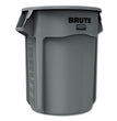 RUBBERMAID COMMERCIAL PROD. Vented Round Brute Container, 55 gal, Plastic, Gray - OrdermeInc