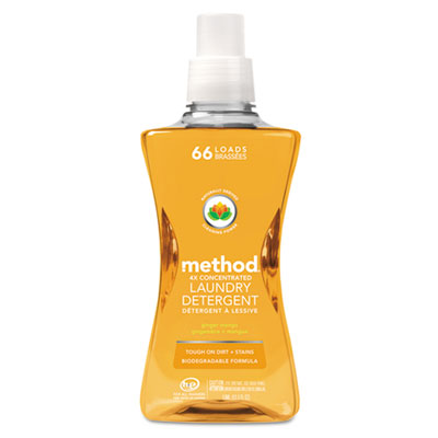 Method® 4X Concentrated Laundry Detergent, Ginger Mango, 53.5 oz Bottle, 4/Carton OrdermeInc OrdermeInc