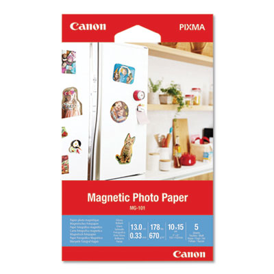 Glossy Magnetic Photo Paper, 13 mil, 4 x 6, White, 5 Sheets/Pack OrdermeInc OrdermeInc