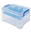 ADVANTUS CORPORATION Super Stacker Divided Storage Box, 5 Sections, 7.5" x 10.13" x 6.5", Clear/Blue