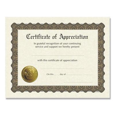 Ready-to-Use Certificates, Appreciation, 11 x 8.5, Ivory/Brown/Gold Colors with Brown Border, 6/Pack OrdermeInc OrdermeInc