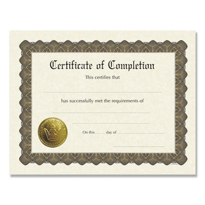 Ready-to-Use Certificates, Completion, 11 x 8.5, Ivory/Brown/Gold Colors with Brown Border, 6/Pack OrdermeInc OrdermeInc