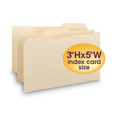 SMEAD MANUFACTURING CO. Manila Card Guides, 1/3-Cut Top Tab, Blank, 3 x 5, Manila, 100/Box - OrdermeInc