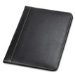 SAMSILL CORPORATION Contrast Stitch Leather Padfolio, 8 1/2 x 11, Leather, Black