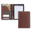 Samsill® Contrast Stitch Leather Padfolio, 6.25w x 8.75h, Open Style, Brown OrdermeInc OrdermeInc