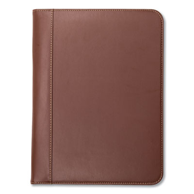 SAMSILL CORPORATION Contrast Stitch Leather Padfolio, 8 1/2 x 11, Leather, Tan