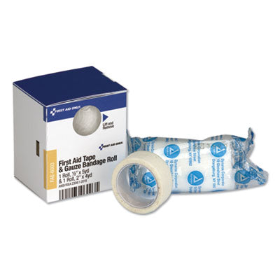 SmartCompliance First Aid Tape/Gauze Roll Combo, 0.5" x 5 yd Tape, 2" x 4 yd Gauze OrdermeInc OrdermeInc