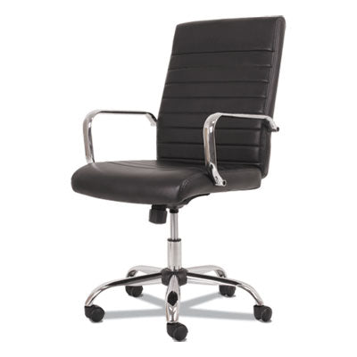 5-Eleven Mid-Back Executive Chair, Supports Up to 250 lb, 17.1" to 20" Seat Height, Black Seat/Back, Chrome Base OrdermeInc OrdermeInc