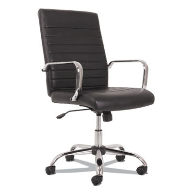 5-Eleven Mid-Back Executive Chair, Supports Up to 250 lb, 17.1" to 20" Seat Height, Black Seat/Back, Chrome Base OrdermeInc OrdermeInc