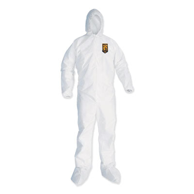 KleenGuard™ A35 Liquid and Particle Protection Coveralls, Zipper Front, Hooded, Elastic Wrists and Ankles, 2X-Large, White, 25/Carton OrdermeInc OrdermeInc